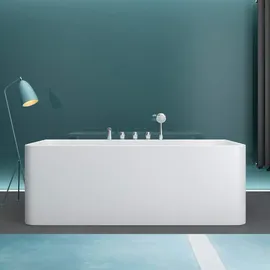 mai & mai Badewanne 180x80cm Sanitäracryl mit Armatur Standbadewanne V601ma