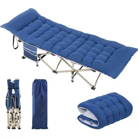 Yaheetech Feldbett mit Matratze Blau/Grau