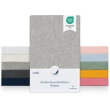 Laleni 2er Set Frottee Spannbettlaken 40x90cm - Oeko-TEX Zertifiziertes Bettlaken- Faltenfreie Spannbetttücher für Kinderbett - Babybett und Moses Körbchen Moonlight Grey - Grau