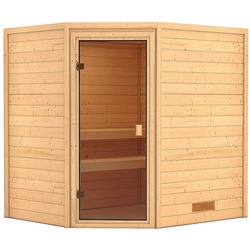 Karibu Woodfeeling Sauna Mia Ohne Dachkranz inkl. 8-teiligem gratis Zubehörpaket (Gesamtwert 191,92€)