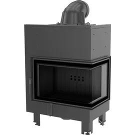 Kratki Kamineinsatz MBM Stahl Schwarz/Abdeckplatte Glas