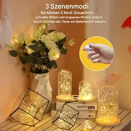 Montegoni LED Lichterkette Kupferdraht 2 m Warmweiß
