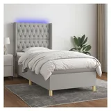 vidaXL Boxspringbett 100 x 200 cm Hellgrau
