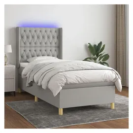 vidaXL Boxspringbett 100 x 200 cm Hellgrau