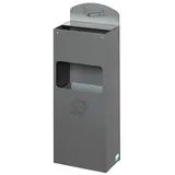 Proregal Robuster Wandascher mit Schild 4 Liter, HxBxT 55 x 14,5 x 22 cm Verzinkter Stahl Silber