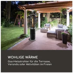 Goldflame Deluxe Terrassenheizstrahler 36.000BTU/11kW mobil Edelstahl Schwarz