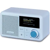 MEDION S66822 Tragbares Mini DAB+ Radio mit Bluetooth (Akku mit bis zu 6,5 Stunden, klein, dimmbares Farbdisplay, Teleskopantenne, Sleeptimer, Weck... - Blau