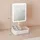 Homcom Schminkspiegel mit Beleuchtung 22x13,8 cm wiederaufladbar 180°Drehbar LED Kosmetikspiegel mit Aufbewahrungsbox, 2 Beleuchtungsmodi Touchschalter, dimmbar, abnehmbar, Weiß