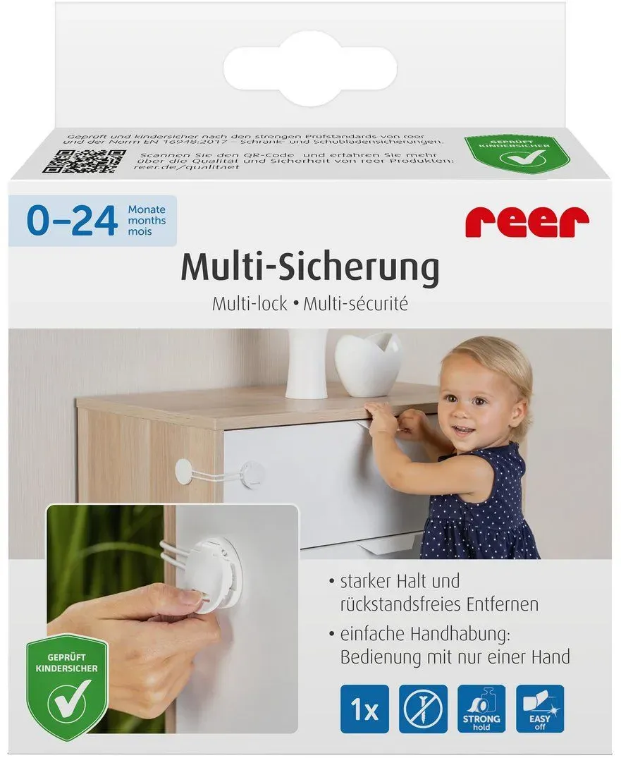 reer Multisicherung zum Sichern von Schränken, Schubladen in Weiß 1 St