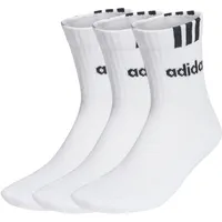 Adidas 3-Streifen Linear Half-Crew Cushioned Socken, 3 Paar White
