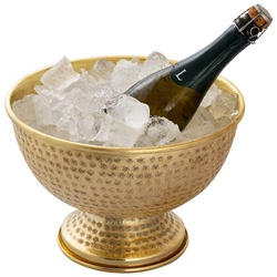 Casamia Sektkühler Weinkühler Flaschenkühler Metall ø 29 cm Sektkühler rund silber gold Eiskühler Champagnerkühler