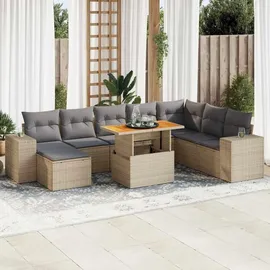 vidaXL Garten-Lounge-Set 9-tlg. beige