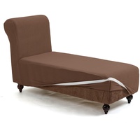 TIANSHU Chaiselongue Bezug Stretch, rutschfest Bezug für Chaiselongue Sofabezug Elastische Bezug für Liegesessel Antirutsch Stretchhusse Komfort Stoff Möbelschutz (Kaffee)