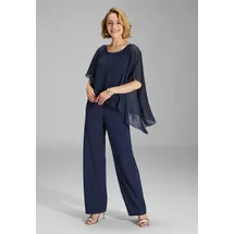 Swing Jumpsuit mit Rundhalsausschnitt, Marine, 38
