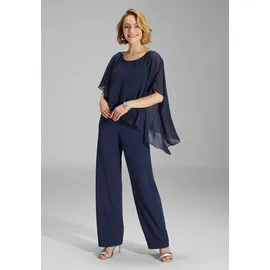 Swing Jumpsuit mit Rundhalsausschnitt, Marine, 38