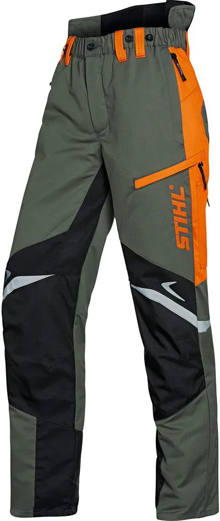 Stihl Bund- und Latzhose FUNCTION Ergo -  L / Bundhose - olivgrün / warnorange / schwarz