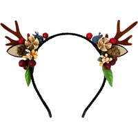 Oblique Unique® Haarreifen Rentier Hirsch Reh Geweih Haarreif in Braun mit weihnachtlicher Deko Kopfschmuck Accessoire für Weihnachten Fasching Karneval