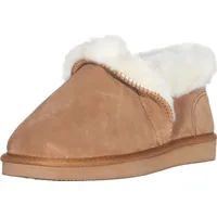 Damen Hausschuh Halbschuh aus Lammfell  in 2 Farben - Braun - 39