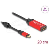 DeLock USB-C zu HDMI Adapter 0,2 m Rot/Schwarz