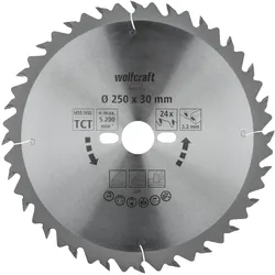 wolfcraft Kreissägeblatt, Serie Grün, Hartmetall Längsschnitt & Wechselverzahnung, verschiedene Maße