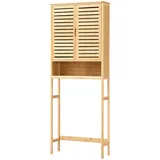 [en.casa] Toilettenschrank Geta 170 x 66 x 23 cm Bambus