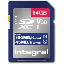 Integral SDXC-Card 64GB Classe 10 UHS-I V30 R100 MBS