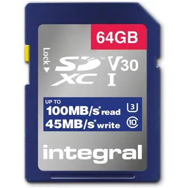Integral SDXC-Card 64GB Classe 10 UHS-I V30 R100 MBS