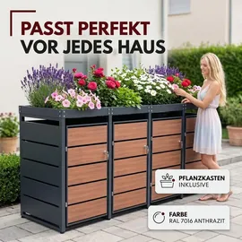 Albatros Mülltonnenbox 4er 120 x 240 cm anthrazit
