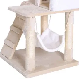 LIONTO Kratzbaum 50 x 50 x 133 cm beige/weiß