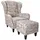 Supellex Ohrensessel mit Hocker | Carpe Diem Beige Kolonial Design
