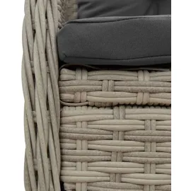 vidaXL 7-tlg. Garten-Essgruppe mit Kissen Hellgrau Poly Rattan