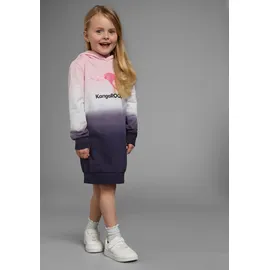 KangaROOS Sweatkleid "für kleine Mädchen", Mädchen, Gr. 116/122, N-Gr, bunt (rosa, weiß, blau), Sweatware, Obermaterial: 100% Baumwolle, bedruckt, mehrfarbig, Basic ca.