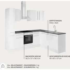 BASIC by Balculina Winkelküche L-Form 250 x 175 cm weiß