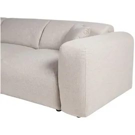 vente-unique Großes Ecksofa - Ecke links - melierter Stoff - Beige - POGNI von Maison Céphy