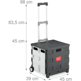 Relaxdays Einkaufstrolley grau 51 x 47 x 12 cm