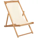 vidaXL Liegestuhl Teak 56 x 105 x 96 cm creme