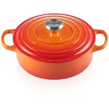 Le Creuset Signature Gourmet-Bräter 24 cm rund ofenrot