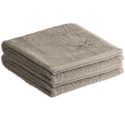 Sansibar Sylt Handtuch Set Sansibar Sylt Handtuch 2er Set Frottier-Serie „Classic“, (2er Set), mit hochwertiger Sansibar Säbel-Stickerei braun
