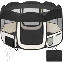 Tectake tectake® Welpenauslauf, faltbar, für Innen- und Außenbereich 115 x 115 x 64 cm, inklusive Tragetasche und Heringe