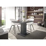 freiraum Säulen-Esstisch >Tap< (ausziehbar) in graphit - 120x76x80cm (BxHxT)