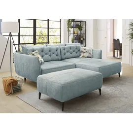 Jockenhöfer Ecksofa Retrolook mit Wellenfederung 251x110cm