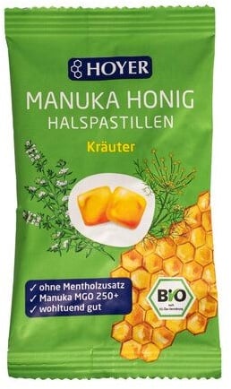 Hoyer - Manukahonig Halspastillen Kräuter 50 g