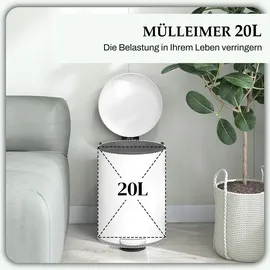 Homcom Mülleimer 20 l Weiß