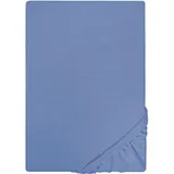 biberna Spannbettlaken Jersey-Baumwolle 180 x 200 - 200 x 200 cm Blau