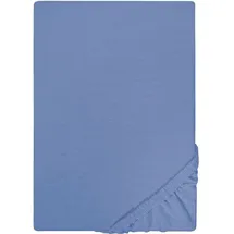 biberna Spannbettlaken Jersey-Baumwolle 180 x 200 - 200 x 200 cm Blau