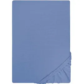 biberna Spannbettlaken Jersey-Baumwolle 180 x 200 - 200 x 200 cm Blau