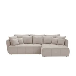 Ecksofa  Blix , beige , Maße (cm): B: 336 H: 96 T: 199