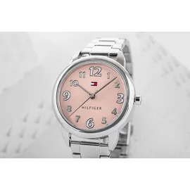Tommy Hilfiger Uhr mit DREI-Zeiger-Quarzwerkfür die Jugend mit Silbernes Edelstahlarmband - 1720045