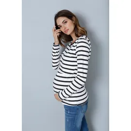 NEUN MONATE neun 9 monate Umstandsshirt in blau/weiß-geringelt | Gr.: 40/42,