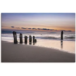 Wandbild ARTLAND "Buhne an der Küste der Ostsee", braun (farbe bild(er): braun), B:90cm H:60cm, Bilder, als Alubild, Outdoorbild, Leinwandbild, Wandaufkleber, versch. Größen